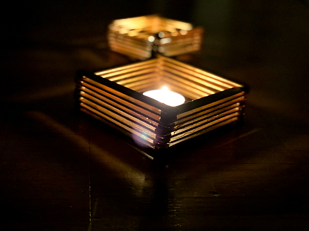Photo of Popsicle stick candle holder